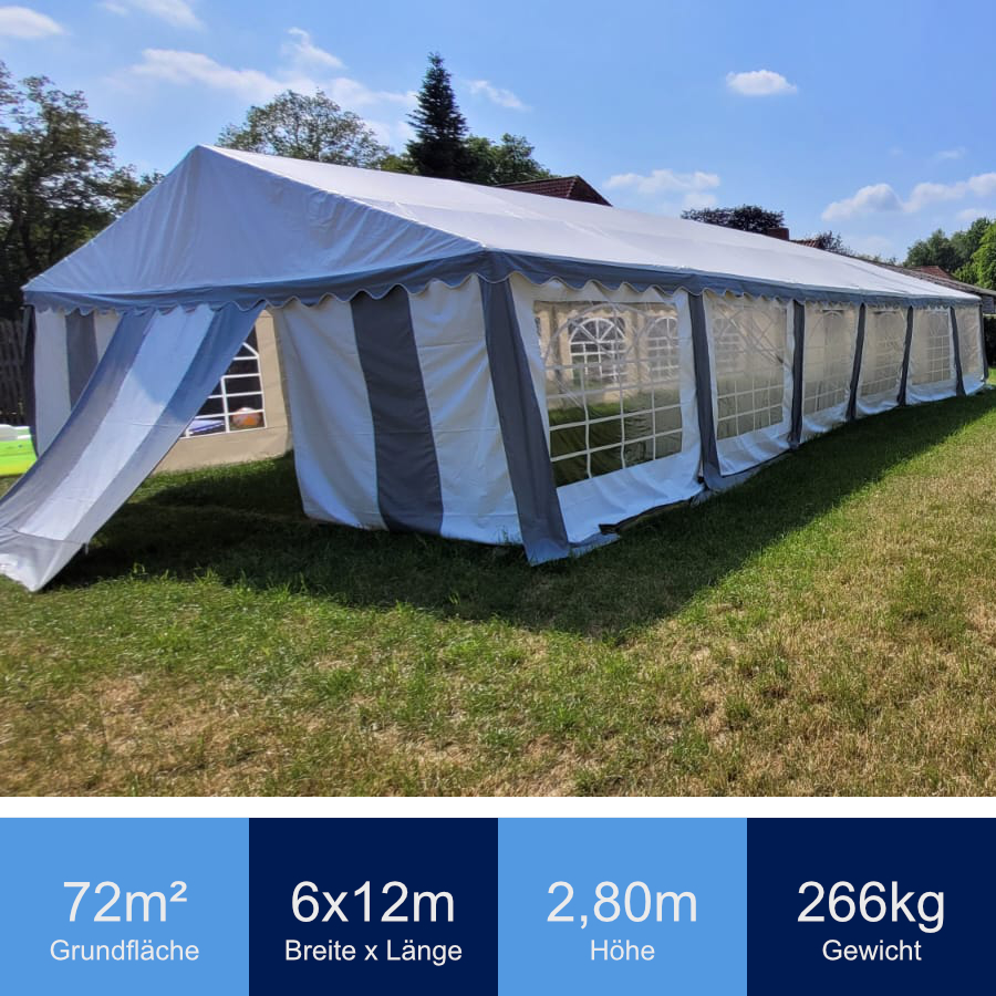 Partyzelt, PVC Festzelt, 6x12m